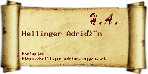 Hellinger Adrián névjegykártya